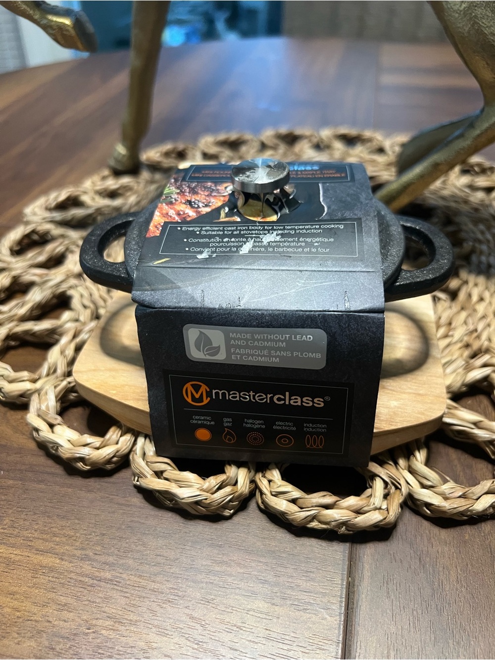 Black Cast Iron Mini Casserole with Lid